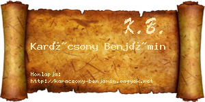 Karácsony Benjámin névjegykártya